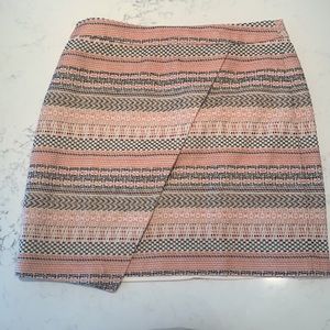CLOSETCLEANOUT LOFT Pink Faux Wrap Woven Skirt